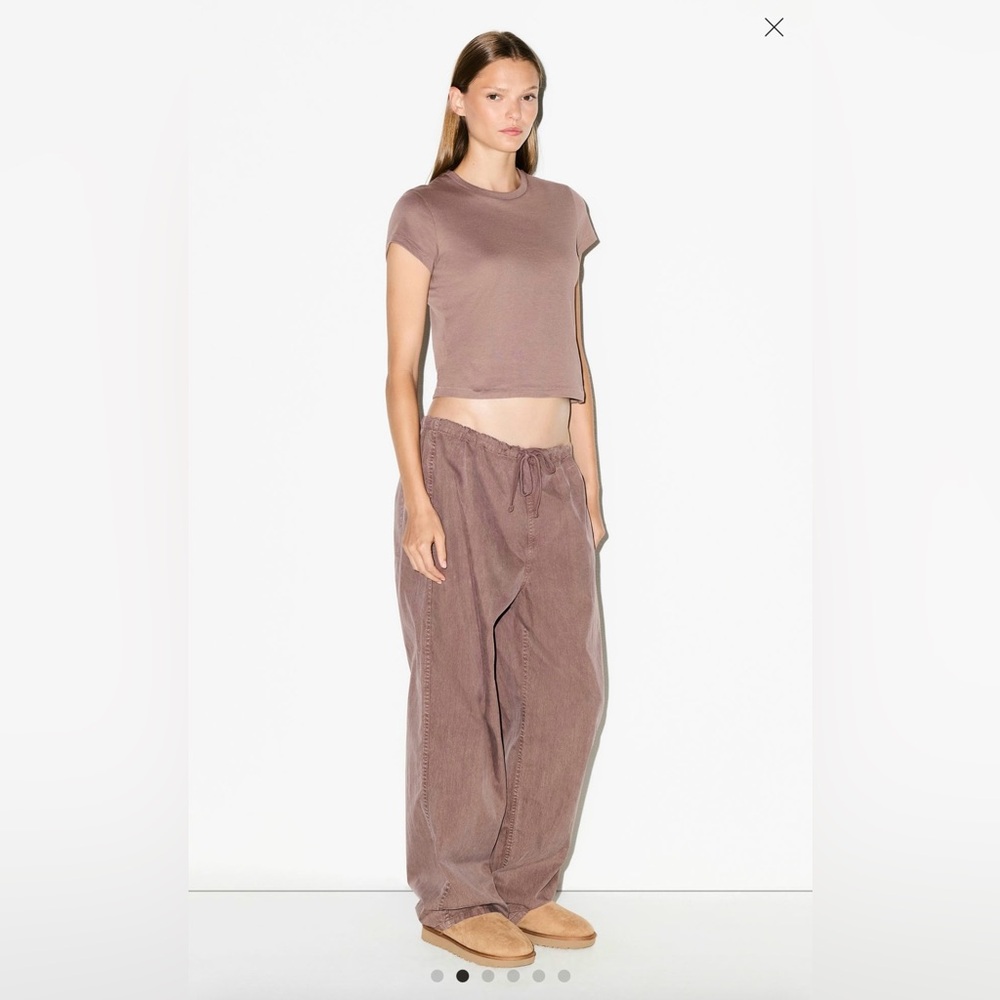 Skims Woven Lounge Oversized Pant – Umber Size Small NWT - Picture 2 of 6